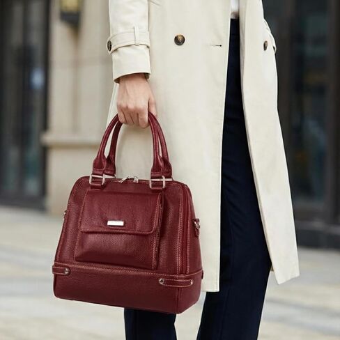 Ladies Handbags for Women Tote Bag – Leather Purses, Shoulder or Crossbody, Black, Red, Dark Green, Dark Brown in Saudi Arabia