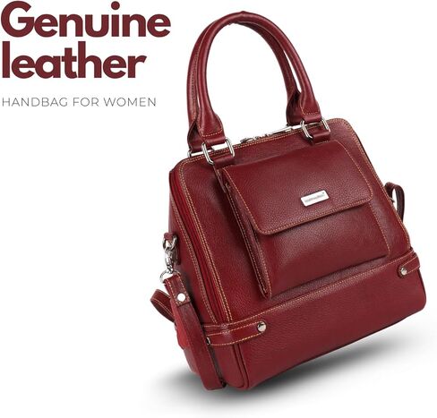 Ladies Handbags for Women Tote Bag – Leather Purses, Shoulder or Crossbody, Black, Red, Dark Green, Dark Brown in Saudi Arabia