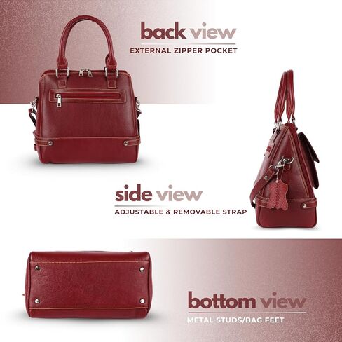 Ladies Handbags for Women Tote Bag – Leather Purses, Shoulder or Crossbody, Black, Red, Dark Green, Dark Brown in Saudi Arabia