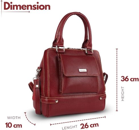 Ladies Handbags for Women Tote Bag – Leather Purses, Shoulder or Crossbody, Black, Red, Dark Green, Dark Brown in Saudi Arabia