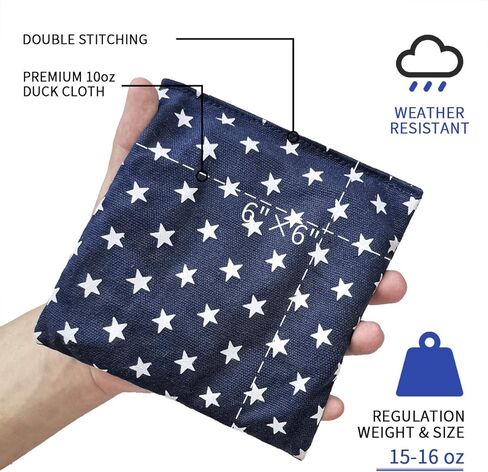Nattork Cornhole Bags Set of 8 - Premium Corn Hole Bean Bags for Tossing - All Weather Resistant 8 Duck Cloth Double Stiched Corn Hole Bags and Tote Bags - Regulation Size (Star & Stripes) in Saudi Arabia