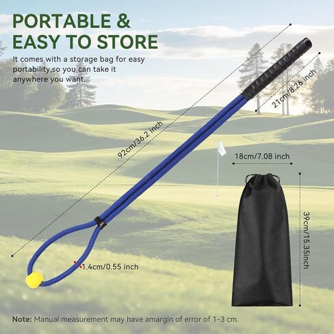 MIKOSI Golf Rope Swing Trainer، متعدد الأغراض Golf Swing Trainer مقاومة قابلة للتعديل لتحسين الإيقاع والسرعة، معدات ممارسة الجولف مع كرة ناعمة مرجحة لممارسة التمارين الداخلية والخارجية، أزرق in Kuwait