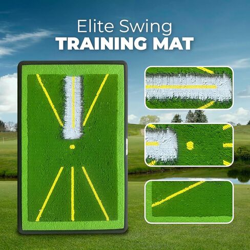 Golf Hitting Mat - 1-Second Detach System Golf Training Mat - Real Swing Path Feedback - Easy Clean & Store in Saudi Arabia