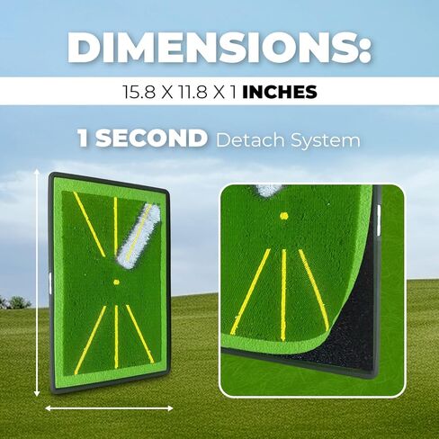 Golf Hitting Mat - 1-Second Detach System Golf Training Mat - Real Swing Path Feedback - Easy Clean & Store in Saudi Arabia