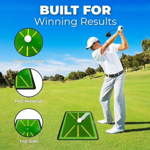 Golf Hitting Mat - 1-Second Detach System Golf Training Mat - Real Swing Path Feedback - Easy Clean & Store in Saudi Arabia