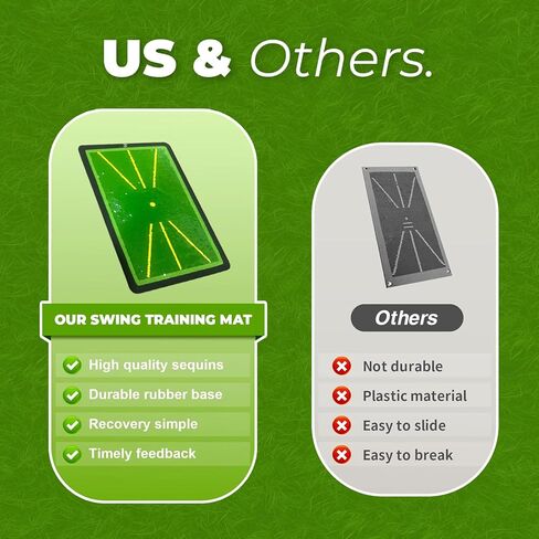 Golf Hitting Mat - 1-Second Detach System Golf Training Mat - Real Swing Path Feedback - Easy Clean & Store in Saudi Arabia