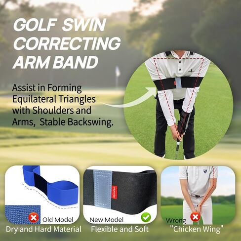 3-Piece Golf Wrist Trainer,Arm Band Kit & Golf Grip -Golf Swing Posture Corrector Training Aid for Men Women Beginners,Premium Gift Box Packaging. in Saudi Arabia