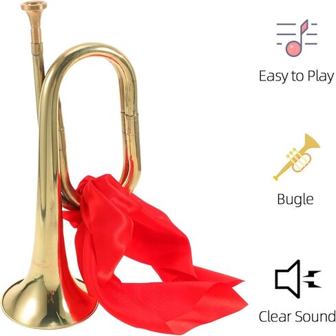 Luxshiny Copper Alloy Bugle Horn for Beginners Lightweight Traditional Military Wind Instrument with Accurate Timbre Easy to Play for Youth and Student Bands in Saudi Arabia