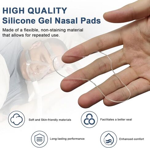 5 Pack Nasal Pads for CPAP Mask, Universal CPAP Nose Pads, Reusable & Washable CPAP Nose Cushion Protector, Trim-to-Fit Gel Nose Pad, Comfort & Reduces Irritation in Kuwait
