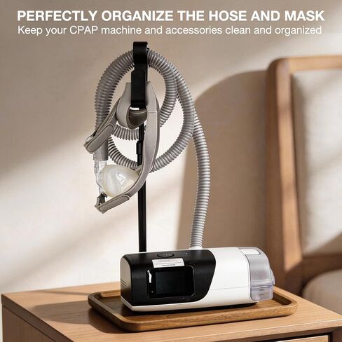 حامل خرطوم CPAP، حامل خرطوم CPAP بجانب السرير مع ارتفاع قابل للتعديل وخطاف زاوية لقناع وخرطوم CPAP، يحافظ على ملحقات CPAP مرتبة، ويعزز جودة النوم in Saudi Arabia