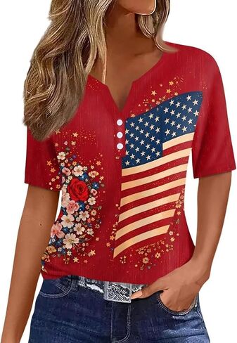 Aztec Print T-Shirt Women Rodeo Country Concert Tops Western Tribal Ethnic Style Shirt Cowgirls Henley Button Down Top in Kuwait