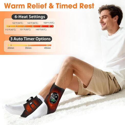 2 حزمة مدلك قدم لاسلكي للاعتلال العصبي، مدلك الكاحل لتخفيف الآلام، مدلك تجديد القدم للاعتلال العصبي، وسادة تدفئة الكاحل مع التدليك، وسادة تدفئة القدم، 6 درجات حرارة، 3 جلسات تدليك، أسود in Kuwait