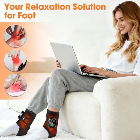 2 حزمة مدلك قدم لاسلكي للاعتلال العصبي، مدلك الكاحل لتخفيف الآلام، مدلك تجديد القدم للاعتلال العصبي، وسادة تدفئة الكاحل مع التدليك، وسادة تدفئة القدم، 6 درجات حرارة، 3 جلسات تدليك، أسود in Kuwait