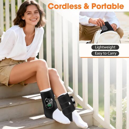 2 حزمة مدلك قدم لاسلكي للاعتلال العصبي، مدلك الكاحل لتخفيف الآلام، مدلك تجديد القدم للاعتلال العصبي، وسادة تدفئة الكاحل مع التدليك، وسادة تدفئة القدم، 6 درجات حرارة، 3 جلسات تدليك، أسود in Kuwait