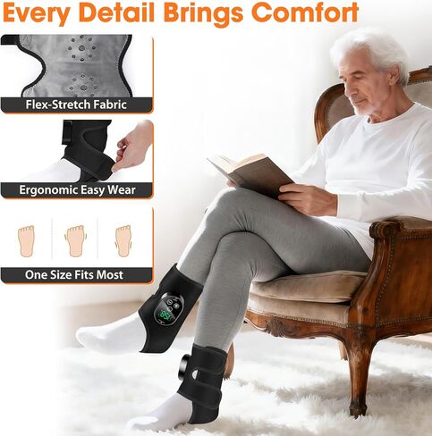 2 حزمة مدلك قدم لاسلكي للاعتلال العصبي، مدلك الكاحل لتخفيف الآلام، مدلك تجديد القدم للاعتلال العصبي، وسادة تدفئة الكاحل مع التدليك، وسادة تدفئة القدم، 6 درجات حرارة، 3 جلسات تدليك، أسود in Kuwait