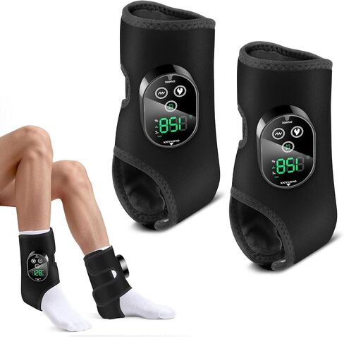 2 حزمة مدلك قدم لاسلكي للاعتلال العصبي، مدلك الكاحل لتخفيف الآلام، مدلك تجديد القدم للاعتلال العصبي، وسادة تدفئة الكاحل مع التدليك، وسادة تدفئة القدم، 6 درجات حرارة، 3 جلسات تدليك، أسود in Kuwait