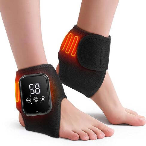 قطعتان من جهاز تدليك تجديد القدم لعلاج الاعتلال العصبي، مدلك لاسلكي 3 في 1 للقدم والكاحل لتخفيف الكعب والقوس والكاحل، قابل لإعادة الشحن بقدرة 2000 مللي أمبير في الساعة، أسود in Kuwait