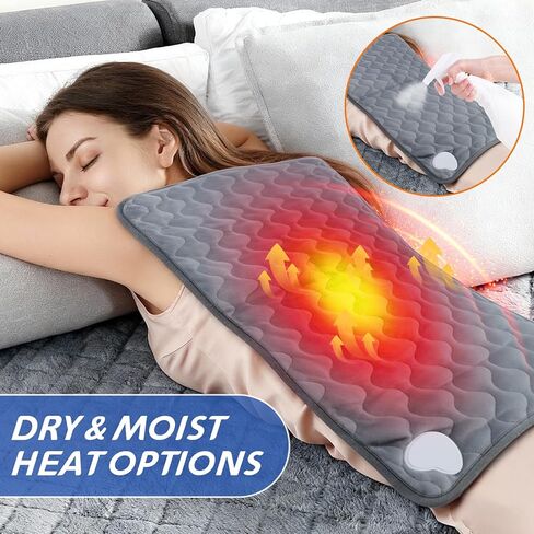 Heating Pad for Back Neck Shoulder Pain, Electric Heating Pad Auto Shut Off, Fast Heat, Large Heating Pad Gifts for Women Men, Machine Washable, Overheat Protection-12''×24'' in Saudi Arabia
