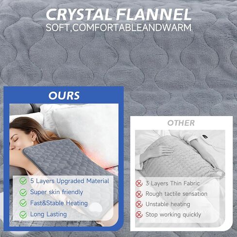 Heating Pad for Back Neck Shoulder Pain, Electric Heating Pad Auto Shut Off, Fast Heat, Large Heating Pad Gifts for Women Men, Machine Washable, Overheat Protection-12''×24'' in Saudi Arabia