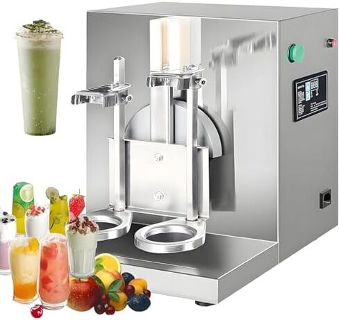 شاكر شاي الحليب الكهربائي، خلاط أوتوماتيكي بكوب مزدوج من الفولاذ المقاوم للصدأ لشاي الفقاعات والعصير والقهوة والحليب والكوكتيلات in Kuwait