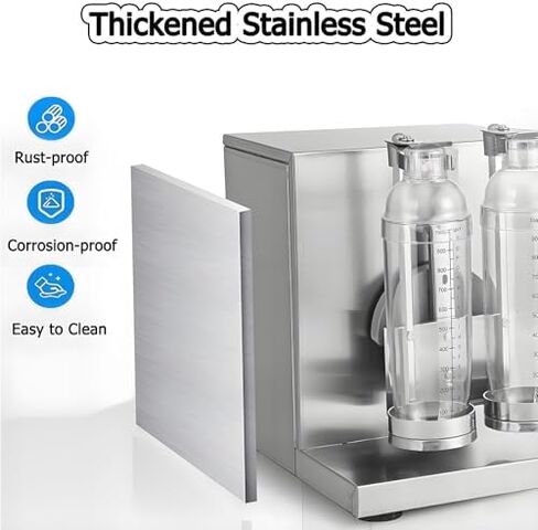 شاكر شاي الحليب الكهربائي، خلاط أوتوماتيكي بكوب مزدوج من الفولاذ المقاوم للصدأ لشاي الفقاعات والعصير والقهوة والحليب والكوكتيلات in Kuwait