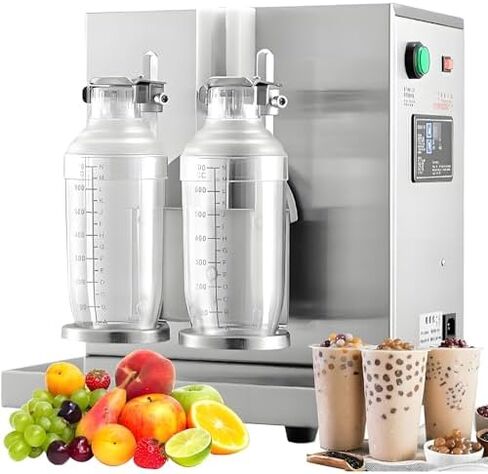 ماكينة رج شاي الحليب الكهربائية - خلاط مشروبات مزدوج الرأس 360 درجة لشاي الفقاعات والعصائر والقهوة والكوكتيلات - بسعة 350 مل إلى 1000 مل in Kuwait