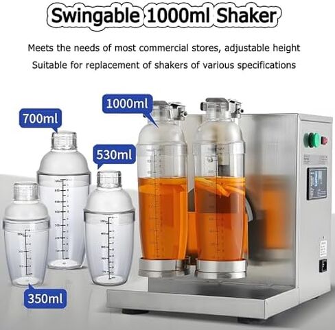 ماكينة رج شاي الحليب الكهربائية - خلاط مشروبات مزدوج الرأس 360 درجة لشاي الفقاعات والعصائر والقهوة والكوكتيلات - بسعة 350 مل إلى 1000 مل in Kuwait