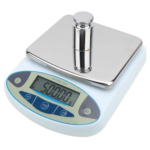 Lab-Grade Precision Digital Scale - 5000g/0.01g Accuracy, Stainless Steel Platform, Tare & Calibration Function for Laboratory, Jewelry, and Industrial Weighing in Saudi Arabia