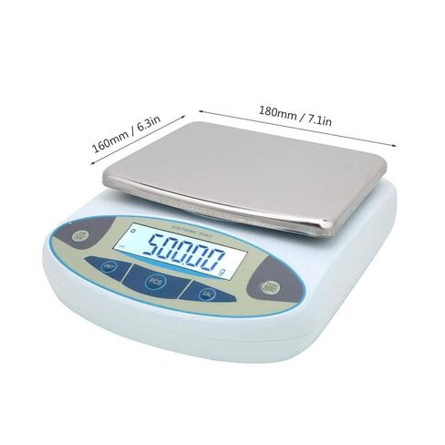 Lab-Grade Precision Digital Scale - 5000g/0.01g Accuracy, Stainless Steel Platform, Tare & Calibration Function for Laboratory, Jewelry, and Industrial Weighing in Saudi Arabia