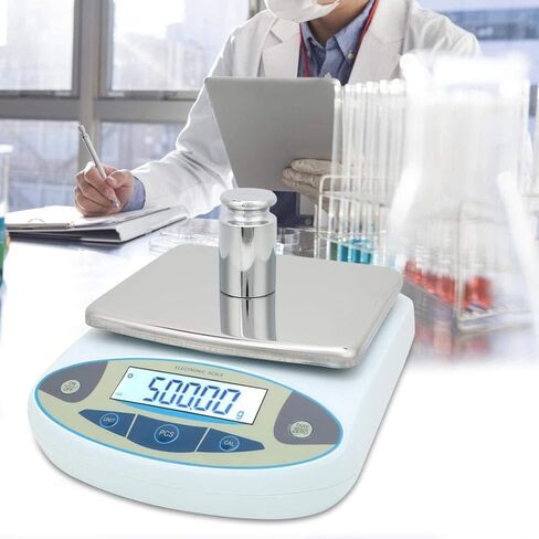 Lab-Grade Precision Digital Scale - 5000g/0.01g Accuracy, Stainless Steel Platform, Tare & Calibration Function for Laboratory, Jewelry, and Industrial Weighing in Saudi Arabia