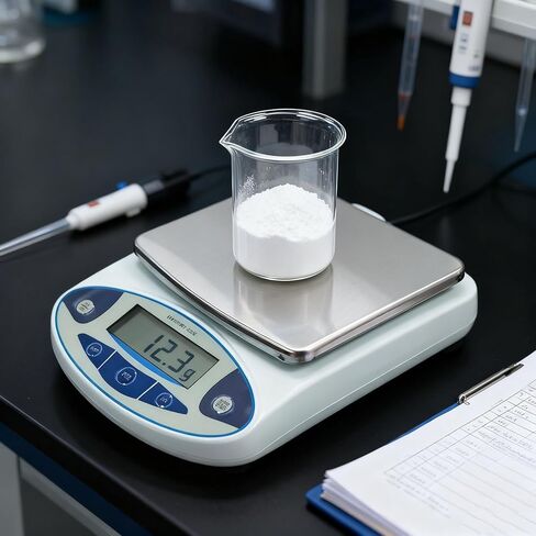 Lab-Grade Precision Digital Scale - 5000g/0.01g Accuracy, Stainless Steel Platform, Tare & Calibration Function for Laboratory, Jewelry, and Industrial Weighing in Saudi Arabia