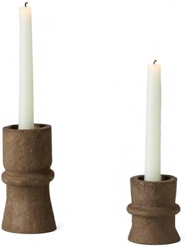 Romadedi Candlestick Holders Boho Decor: Taper Candle Holders Paper Mache لغرفة المعيشة Morden Morden in Kuwait