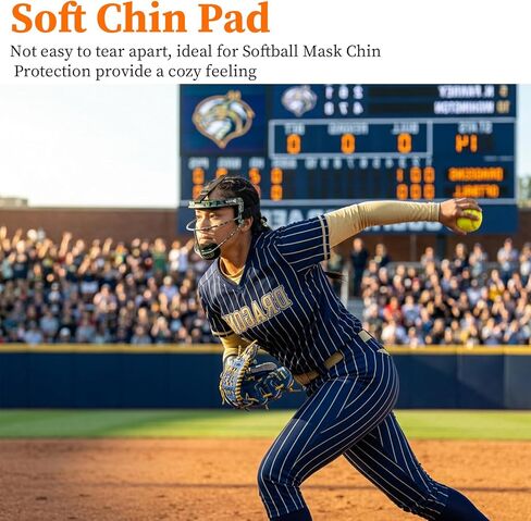2 PCS Softball Fielder's Face Mask Replacement Pads, Chin Cup Face Defense Protective Catchers Pitchers Masks Pad for Youth & Adult Lightweight Baseball Softballs Helmet in Saudi Arabia