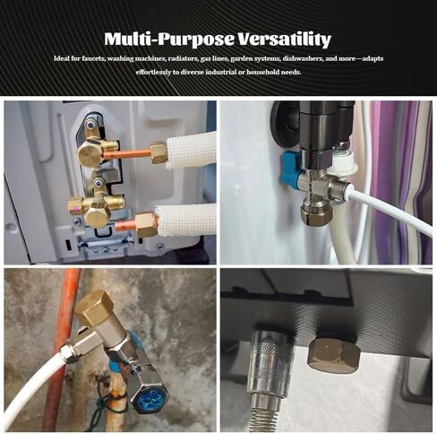 2 Pieces of Brass Colored 1/2 Inch Female Thread Blind Plate Covers with Gaskets for Sealing and Leak Prevention, Solving The Problem of Pipe Interface Blockage. Suitable for Washing Machine Radiators in Kuwait