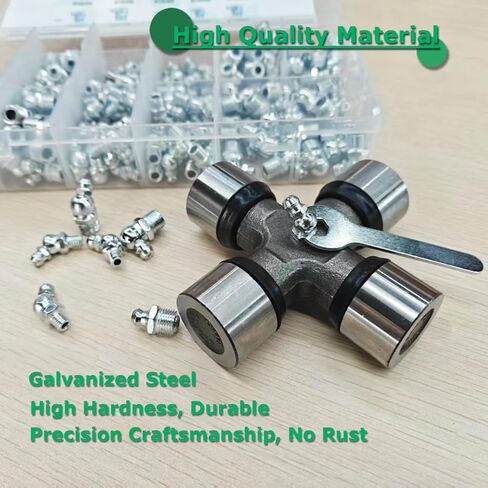 Grease Fittings Kit, 285 SAE & Metric Zerk Grease Nipples, 1/4" 1/8" M6 M8 M10 Straight 45 90 Degree Grease Fittings with Dust Caps and Wrench Kit for Grease Gun, Car, Truck and Machinery (285) in Saudi Arabia