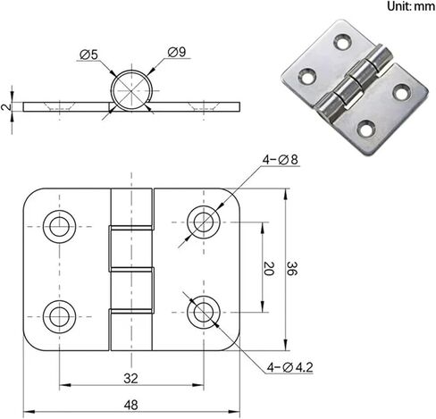 Stainless Steel Thickened Bearing Flat Open Hinge Industrial Electrical Machinery Motor Equipment 1Pcs in Saudi Arabia