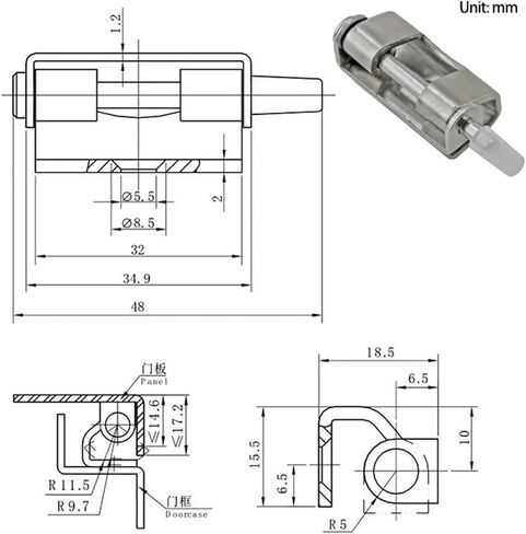 Stainless Steel Detachable Door Hinge Industrial Electrical Machinery Equipment Distribution Box 1Pcs in Saudi Arabia