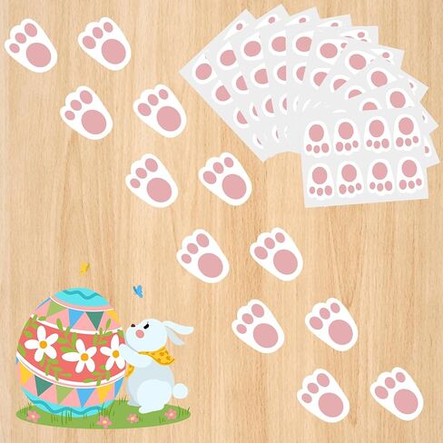 AhfuLife Easter Egg Hunt Signs Decorations Set for Kids, 9pcs Easter Bunny Chick Paper Signs Clues and 20pcs Bunny Paw Print Decorations for Outdoor Yard Home Garden Spring Lawn Party in Saudi Arabia