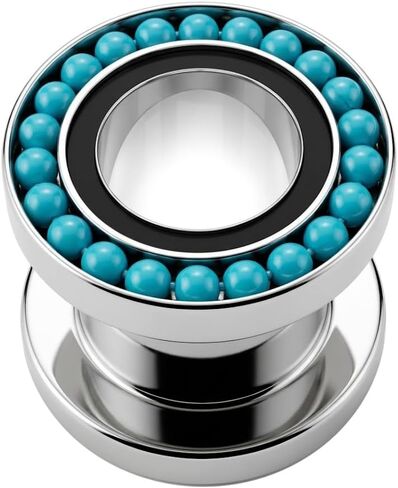 Turquoise Ball Loop Top on Surgical Steel Flesh Tunnel Gauge Ear Piercing Body Jewelry in Saudi Arabia