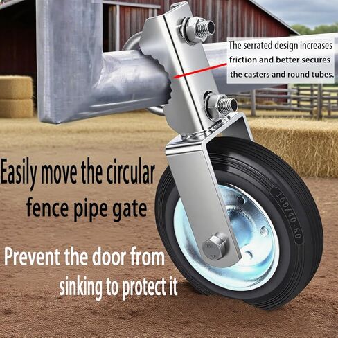 6-inch gate Wheel, Auxiliary Wheel, gate Support, Chain mesh Fence, Metal Round Tube Swing gate Anti-Drag Black in Saudi Arabia