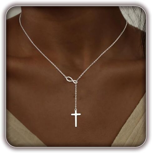 Cross Necklace for Women, Dainty 14K Gold Plated Cross Pendant Simple Long Necklaces for Women, Christian Faith Necklace Trendy Gold Jewelry Gifts for Easter in Kuwait