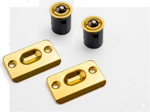 QCAA Zinc DieCast Door Drive-in Ball Catch, Brushed Brass Plated, 4 Pack in Saudi Arabia