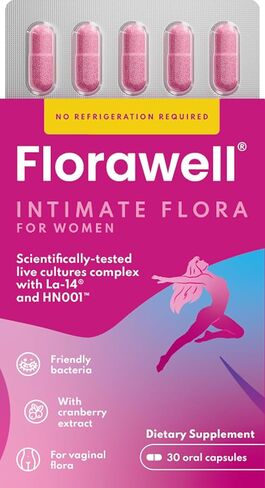 Florawell® Vaginal Probiotics for Women – pH Balance, Healthy Odour, UT & Intimate Health - Vaginal Health Supplement with Cranberry Extract - 30 Oral Capsules in Saudi Arabia