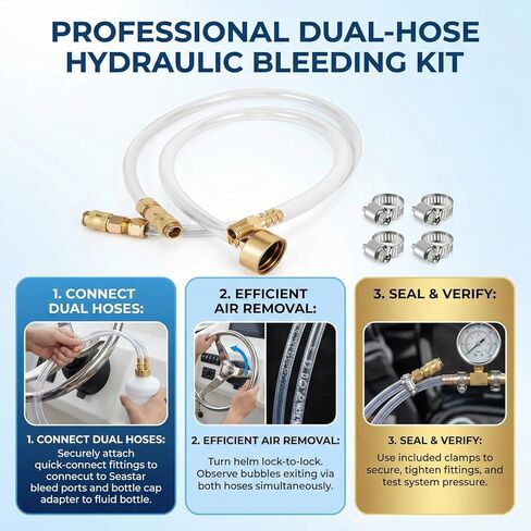 طقم توجيه هيدروليكي مكون من قطعتين، لمجموعة التحكم في النزيف المانعة للتسرب من Sea Star، أداة توصيل سريعة من الدرجة البحرية، لأنظمة التوجيه الهيدروليكي للقوارب، مع غطاء مانع للتسرب مطور in Kuwait