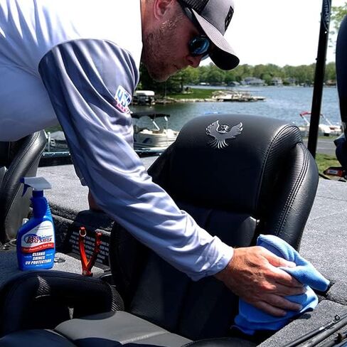 مجموعة كاملة لتفاصيل القارب من Bass Boat Saver، مزيل سريع لبقع المياه الصلبة مع حماية من الشمع عالي اللمعان من الأشعة فوق البنفسجية ومنظف شاشة السونار - زجاجتان رذاذ سعة 24 أونصة ومنظف شاشة 4.4 أونصة in Kuwait