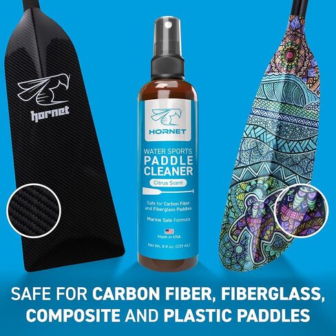 Hornet Watersports Paddle Cleaner Spray for Kayak, SUP, Canoe, Dragon Boat Paddles – No Rinse Formula for Carbon Fiber, Fiberglass, and Plastic – Citrus Scent – Kayak Accessories – 8oz in Kuwait
