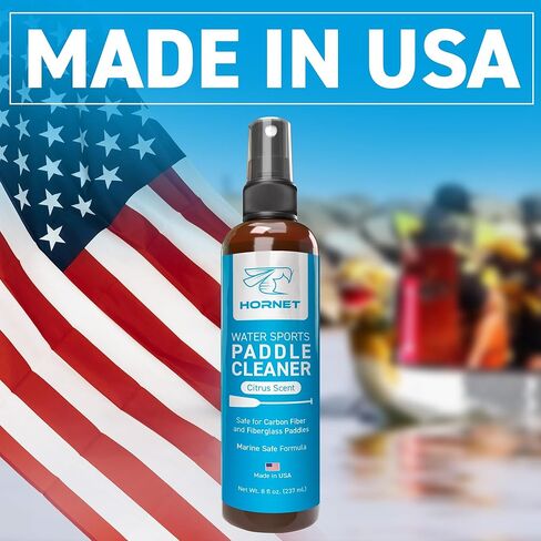 Hornet Watersports Paddle Cleaner Spray for Kayak, SUP, Canoe, Dragon Boat Paddles – No Rinse Formula for Carbon Fiber, Fiberglass, and Plastic – Citrus Scent – Kayak Accessories – 8oz in Kuwait