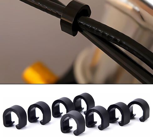 20Pcs Bicycle C-Clips Clamps, Aluminum Alloy Bike Housing Hose Guide Clamps, Road Bicycle Mountain Bike Brake and Shift Cables Fixed Clips Black Red Frame Buckle in Saudi Arabia