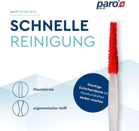 Paro Brush Stick | Interdental Brush Between Teeth, Implants and Braces, Flossing Interdental Tool for Tooth Cleaning | 10 Sticks per Box in Saudi Arabia