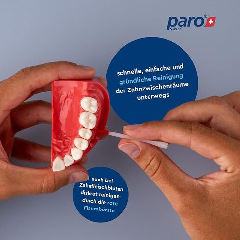 Paro Brush Stick | Interdental Brush Between Teeth, Implants and Braces, Flossing Interdental Tool for Tooth Cleaning | 10 Sticks per Box in Saudi Arabia